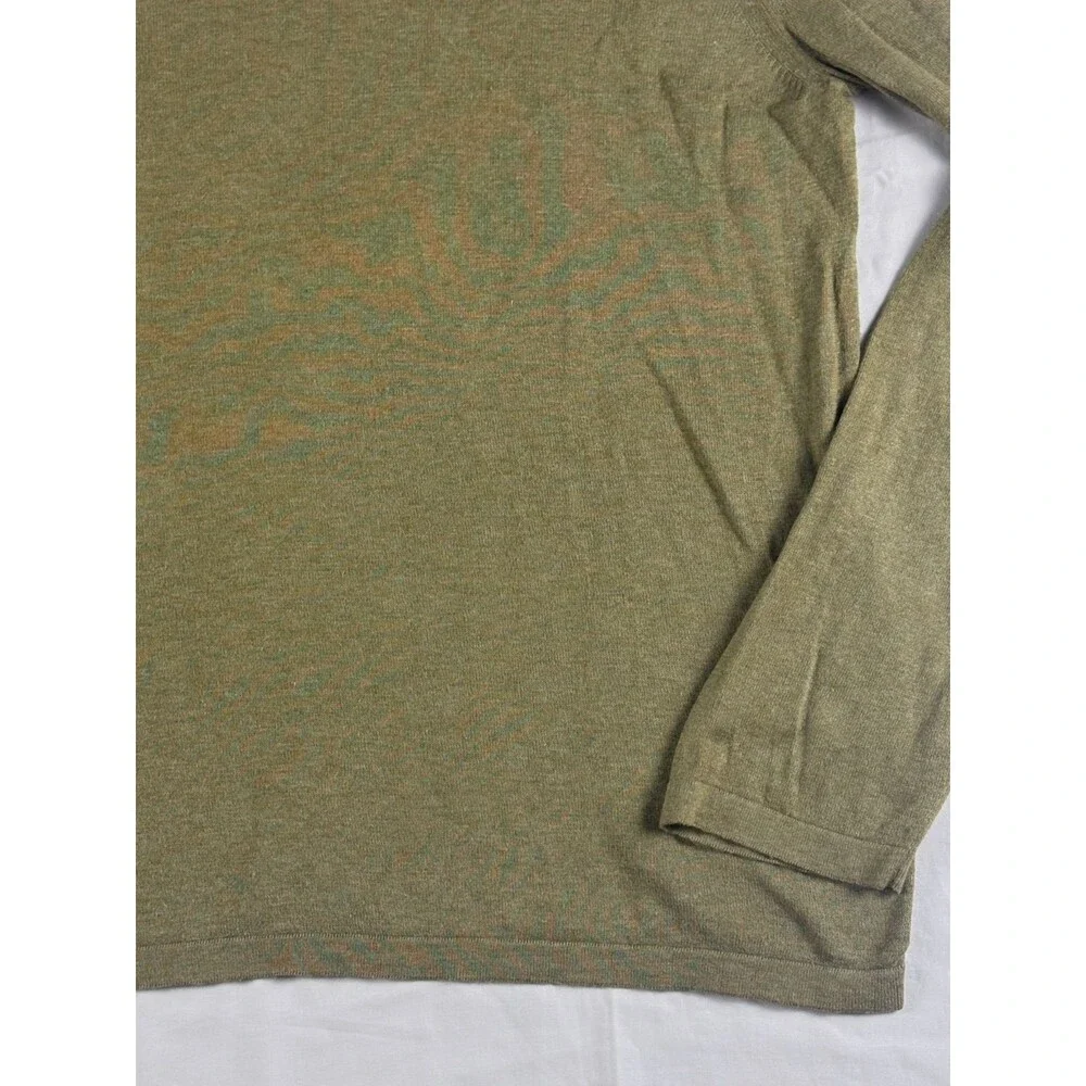 Banana Republic Mens Luxury Blend Sweater L Green Silk Cashmere Cotton Crewneck